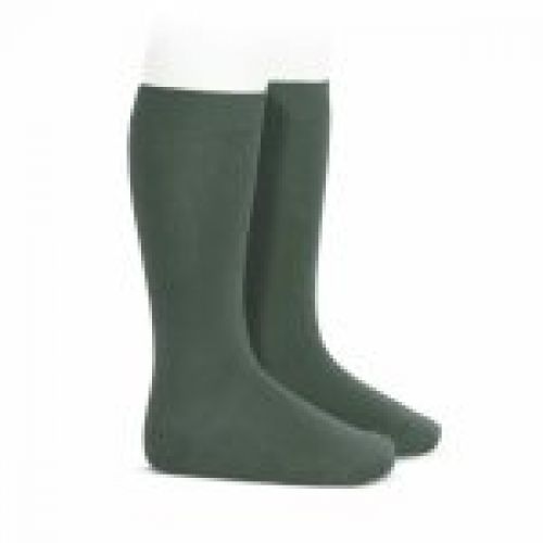 calcetines altos basicos punto liso verde liquen